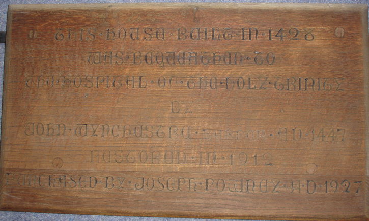 Close up of Powney plaque