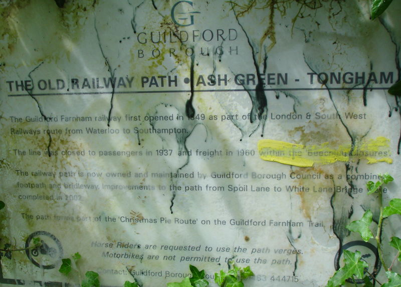 Ash Green to Tongham sign
