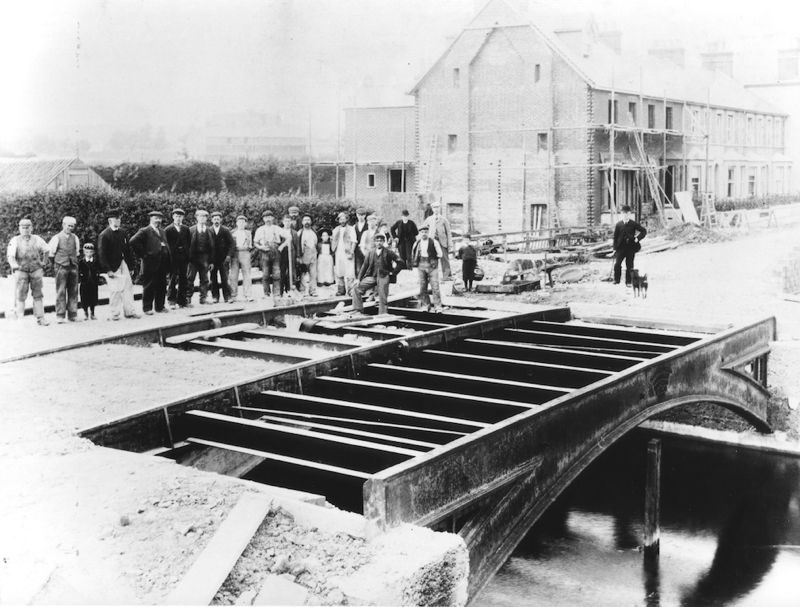 Scammell's bridge being assembled
