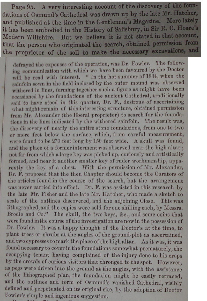 Dr Fowler and St Osmund's Cathedral at Old Sarum