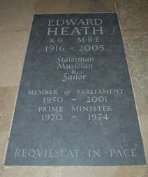 Sir Edward Heath's tomb in Salisbury Cathedral