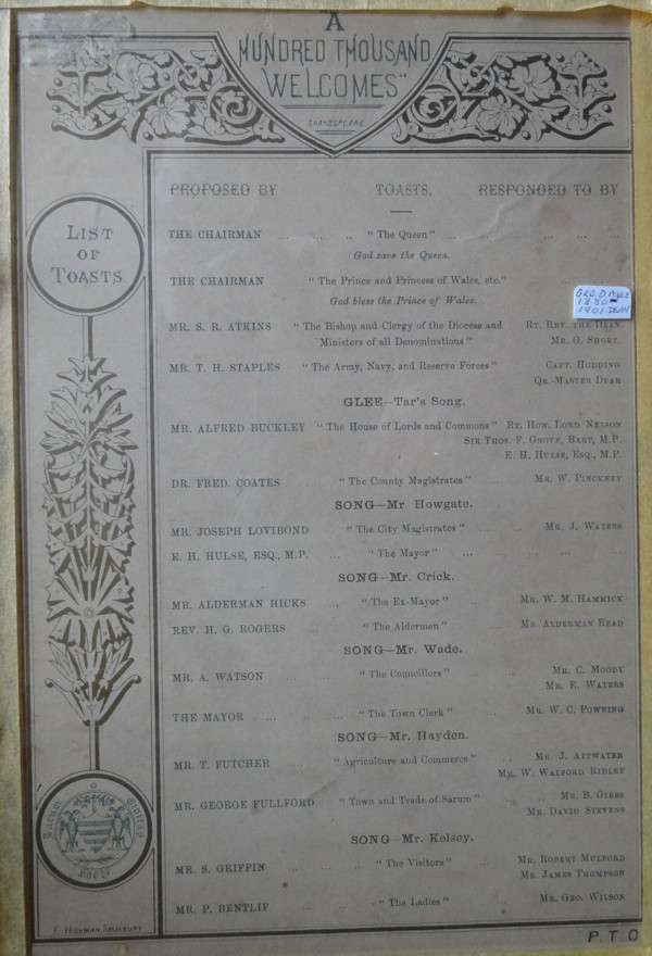 Julilee Menu Toasts