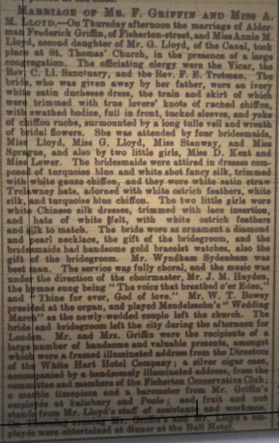  Frederick Griffin's marriage
