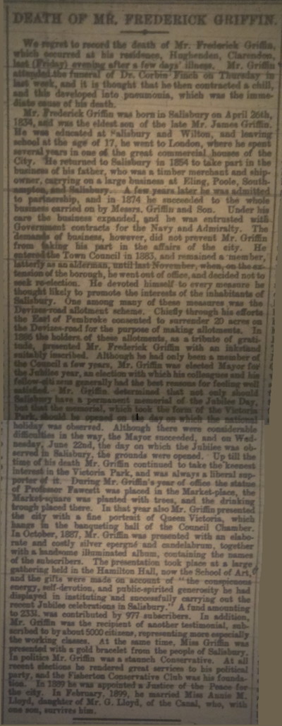 Frederick Griffin's death
