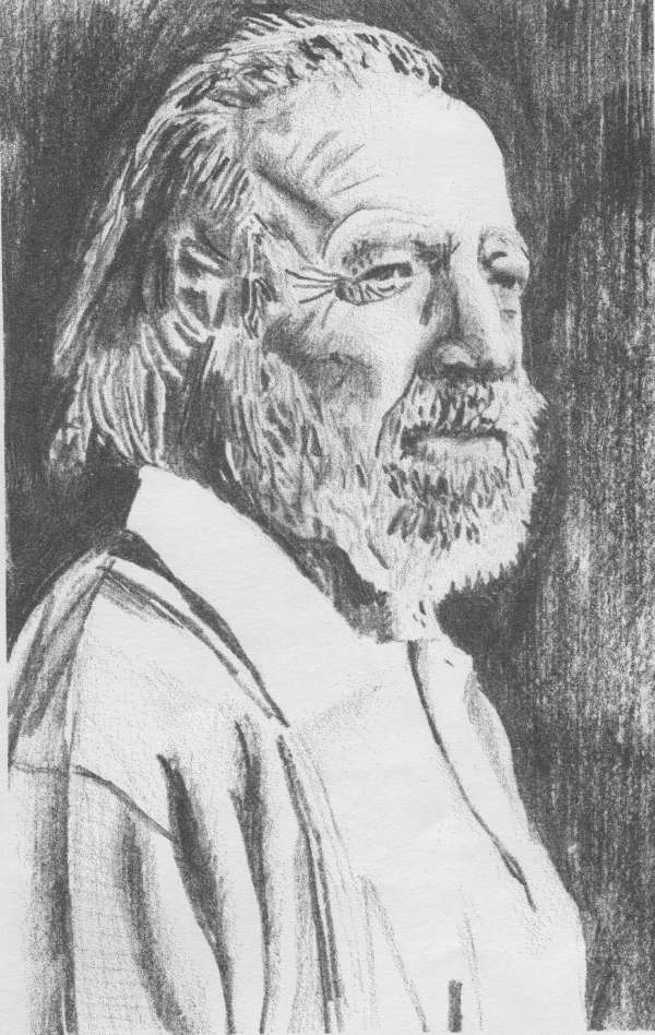 A drawing of Sir William Golding